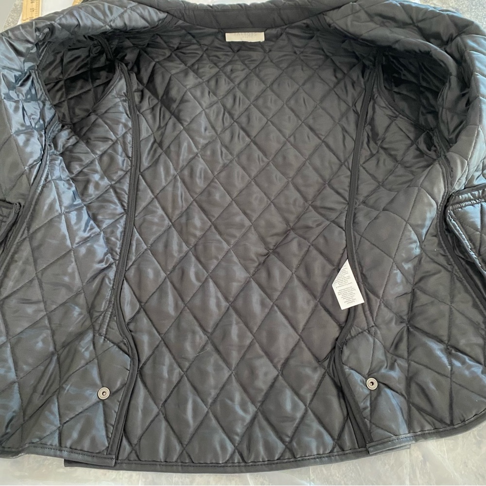 NWOT Talbots Black quilted jacket Full zip SZ L - Picture 8 of 15